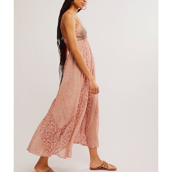 🎉LAST CHANCE🎉 FREE PEOPLE Forever Time Dress / Dusty Pink Combo - Picture 5 of 10